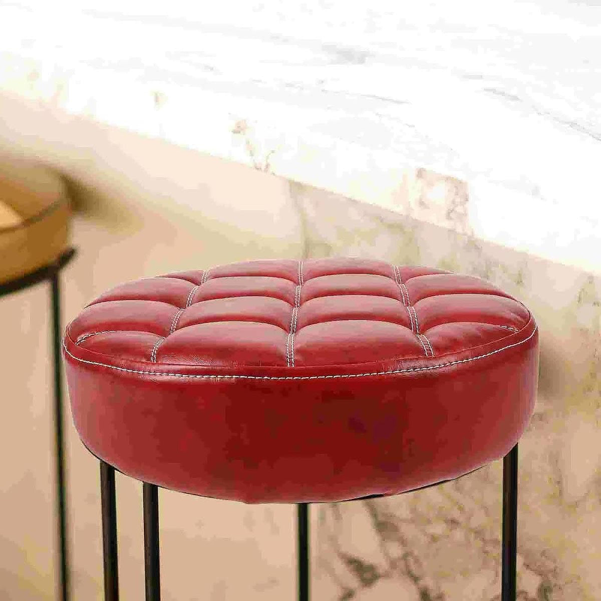 HGZLQKD Round Seat Cushion for Bar Stool Heavy Duty Seat Top Easily Installation,Bar Stool Chair Accessory,Replacement (Red)