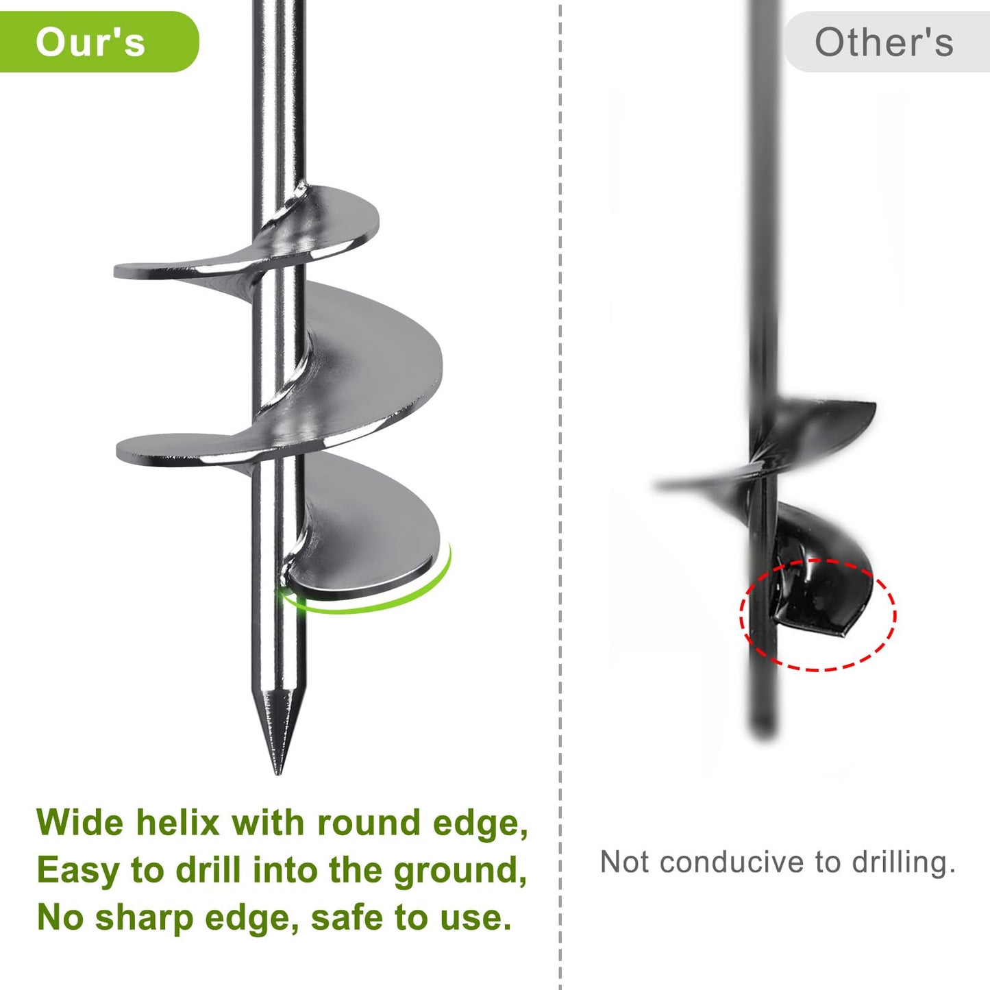 Insaga Tent Peg, 45cm Heavy Duty Ground Anchor Large Metal Earth Stake Spiral Blade Screw in Trampolines Spike for Swing Set/Camping/Shed/Dog/Carport