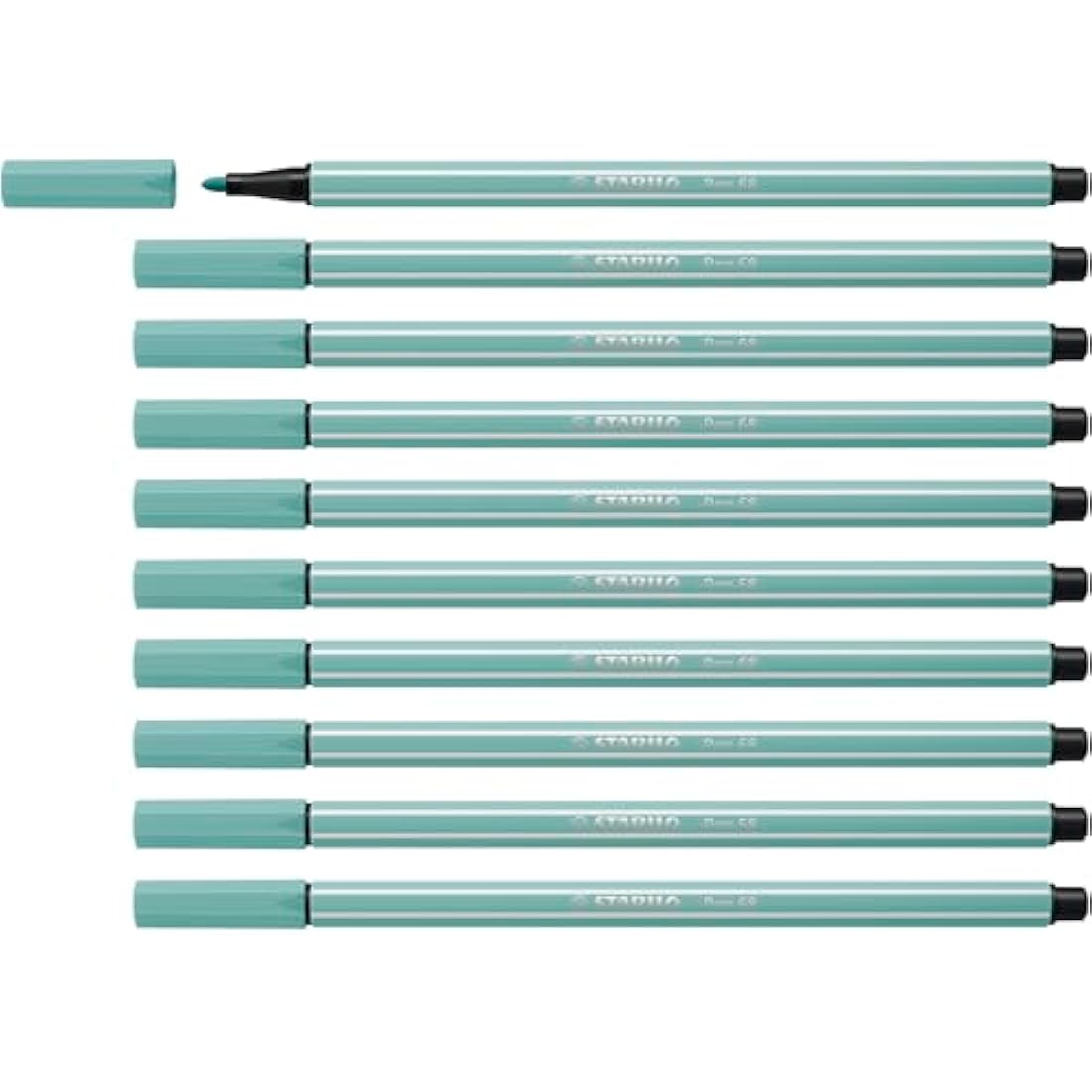 STABILO Pen 68 - Premium Fibre-Tip Pen - Pack of 10 - Eucalyptus