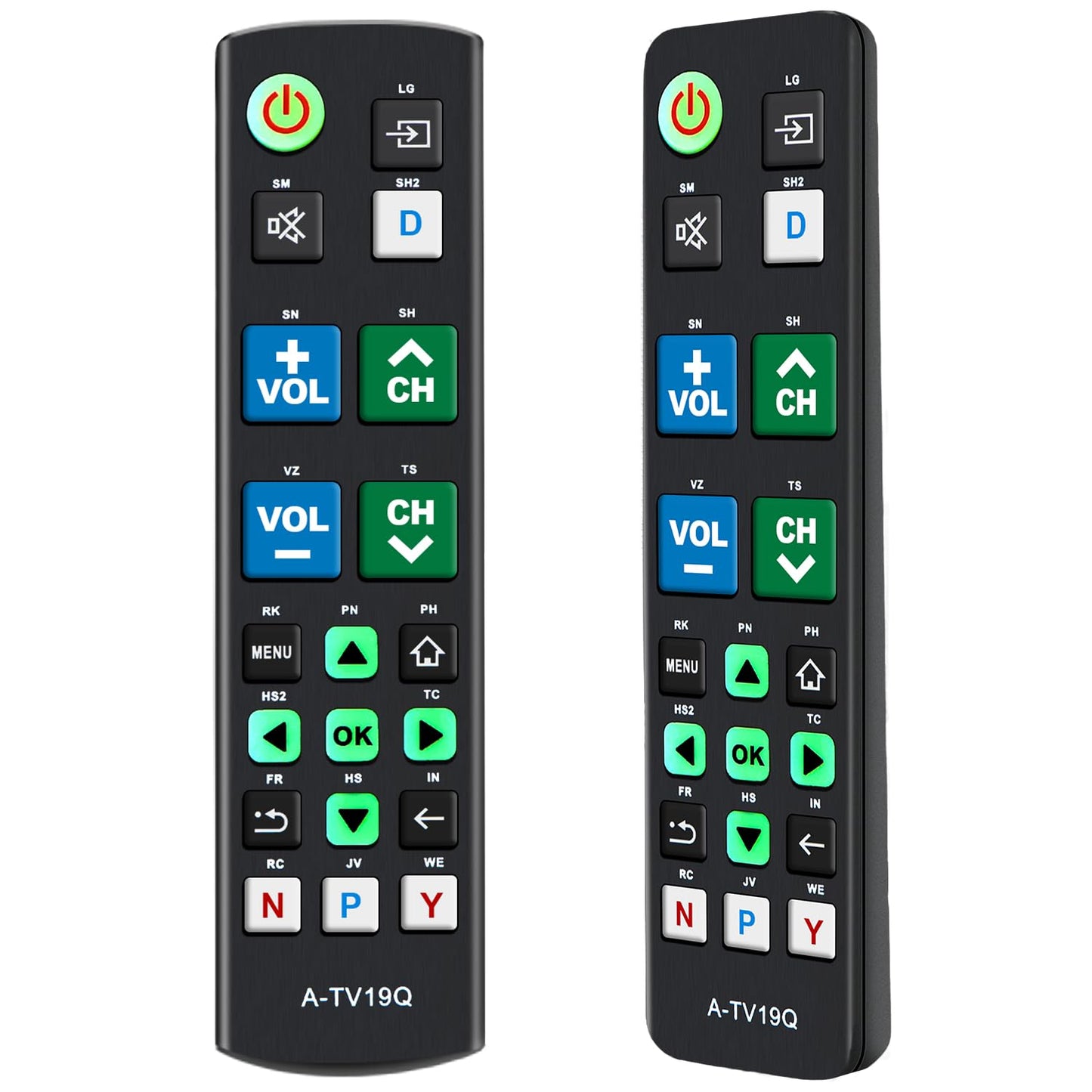 Alkia Universal Big Button TV Remote Control with Glow-in-the-Dark Keys for Elderly - Large Illuminated Buttons Remote for Seniors, Compatible with
