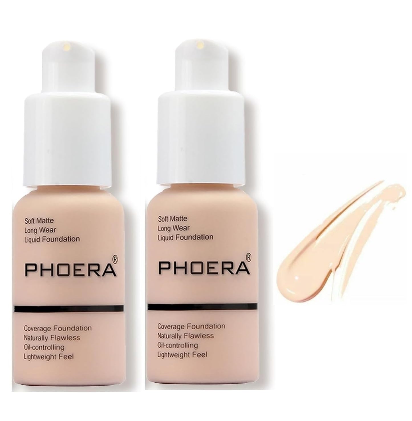 Aquapurity Phoera? Full Coverage Foundation Soft Matte Oil Control Concealer 30ml Long Lasting Flawless Cream Smooth (2 PCS 101 PORCELAIN)