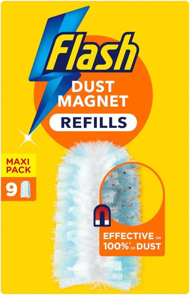 Flash Dust Magnet Duster Refills 9ct. New but scruffy box