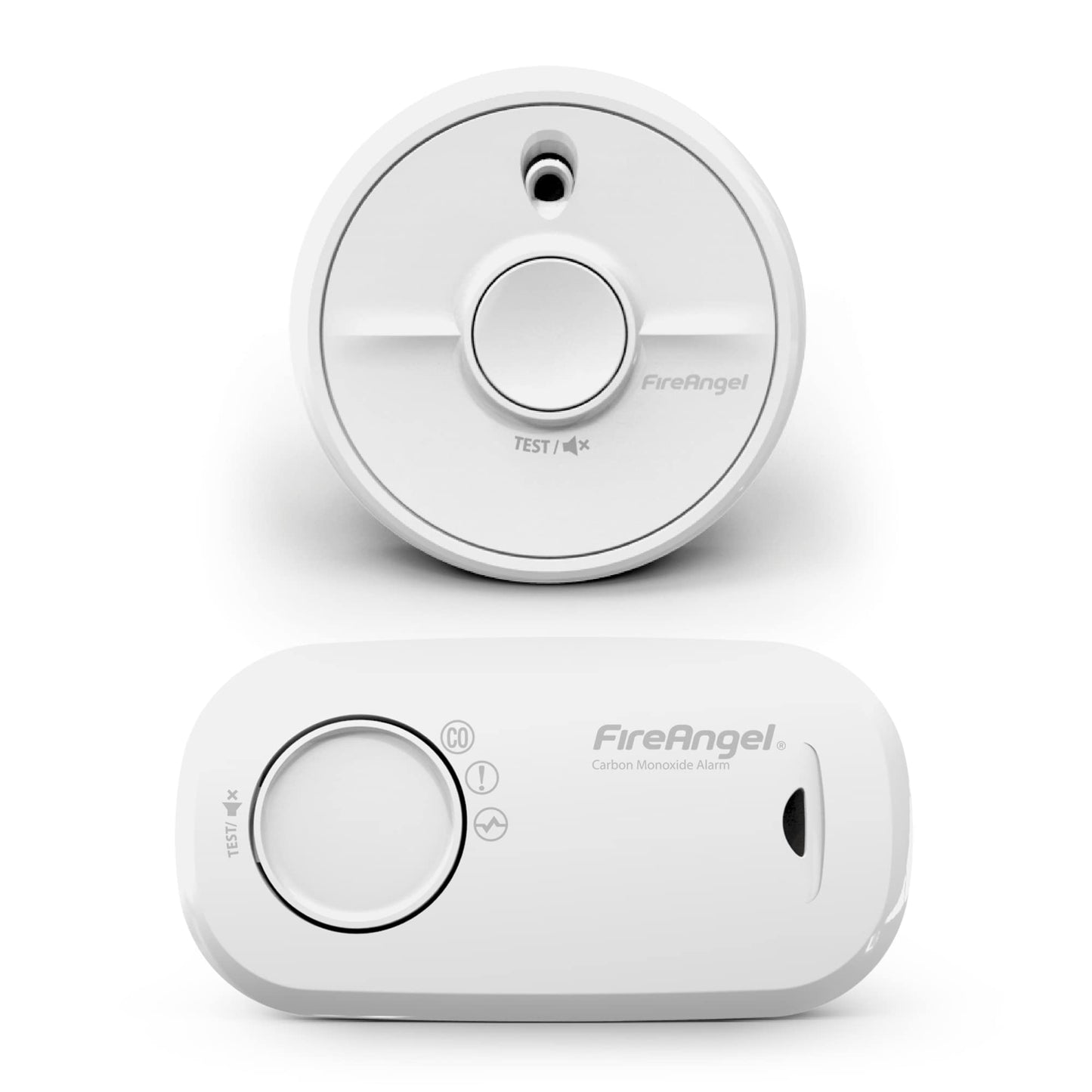FireAngel Smoke and Carbon Monoxide Alarm 2-Pack - SB1-R Toast Proof Optical Smoke Alarm for Home and FA3313 10-Year Life Carbon Monoxide Detector