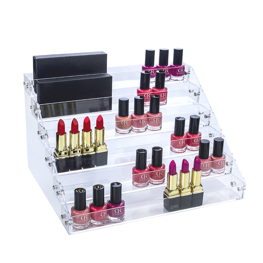 Gospire 66 Bottles of 6 Tier Acrylic Nail Polish Display Rack Stand Holder Jewelry Makeup Organizer