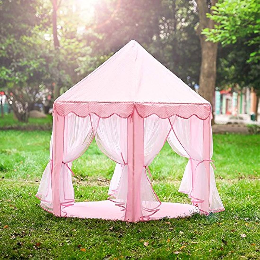 Deluxe Kids Princess Children Play Castle Tent, Garden Outdoor Indoor Playhouse,Large Playhouse For Kids Festival Fairy Princess Castle Tent, Newest Design, Extra Large Room, for Girls