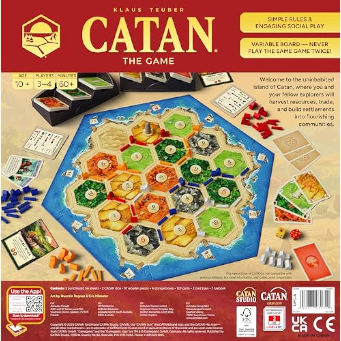 CATAN 6th Edition | Board Game | Ages 10+ | 3-4 Players | 60-90 Minutes Playing Time