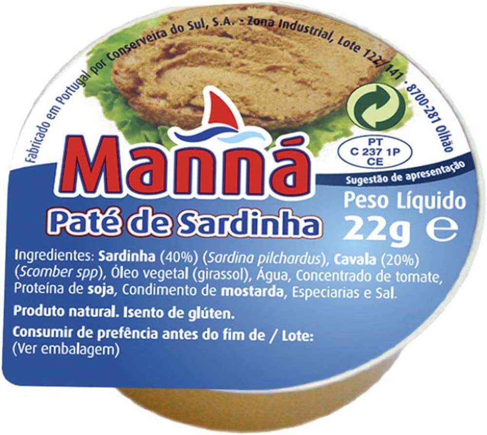 Manna , Pate de Sardina - Sardin Paste , 24 x 22gr