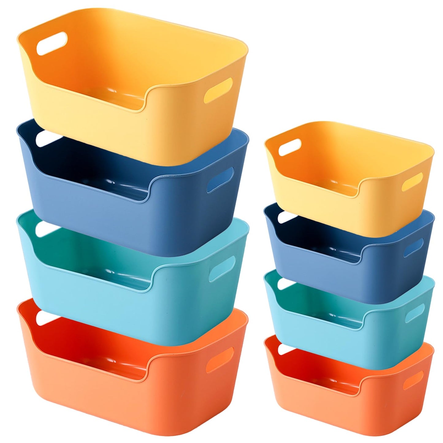 Bncxdc Plastic Storage Basket, 8PCS Storage Baskets, 4 Medium and Small