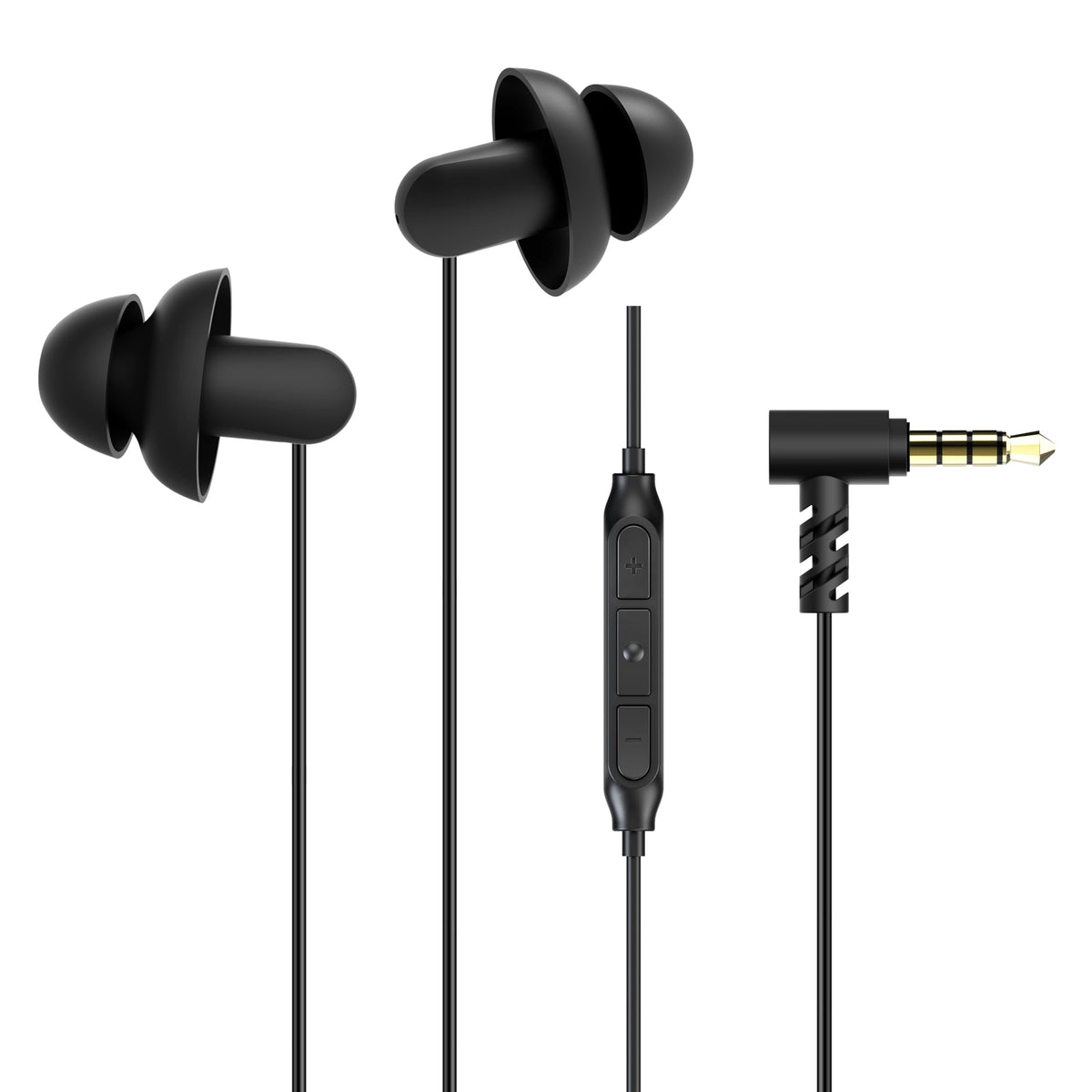 Hearprotek Sleep Earbuds, 2 Pairs Ultra Soft Lightweight Silicone Sleeping Earphone Headphones with Volume Control and Mic for Side Sleeper, Snoring,
