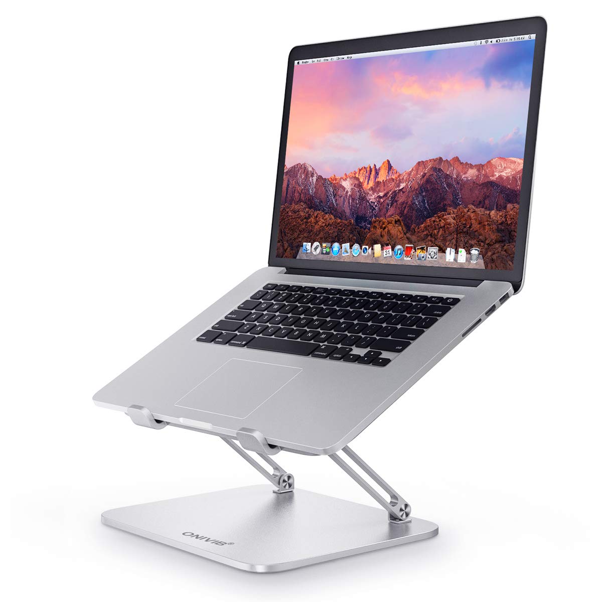 ONIVIB Laptop Computer Stand, Adjustable Tablet Holder Desk, Foldable Wide Compatible(10-17 inches) Computer Lapdesks, for MateBook Notebook-(Silver)