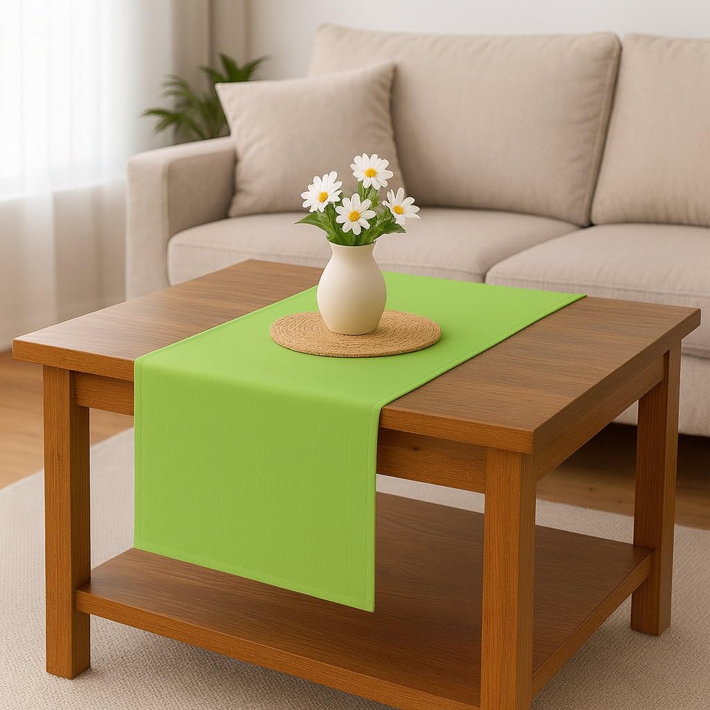 Table Runner Made of Minimate Fabric Modern, Smooth, Wide Hem, Non-Iron, Durable, Washable up to 60°C, Can be Tumble Dried. Kitchen and Living Room