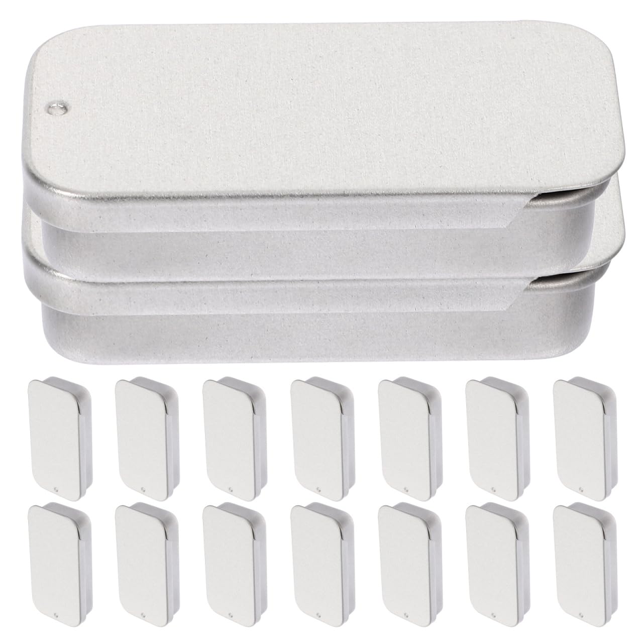 minkissy 16 Pcs Small Tinplate Boxes Push Lid Tinplate Boxes 1.97 X 0.98 X 0.39 in Mini Metal Boxes for Solid Perfume Balm Candy Coins Pills and