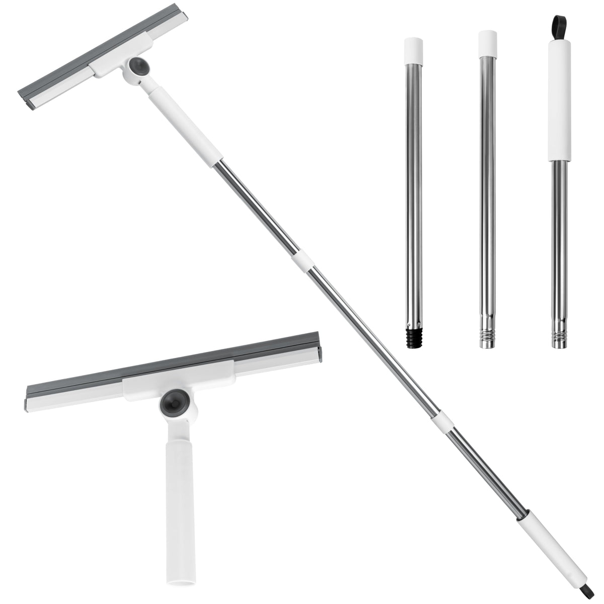 E1mity Telescopic Floor Squeegee Mop - Magic Broom with Detachable Silicone Head for Scrubbing Sweeping & Squeegee, Streak-Free, Hair-Removal Cleaning