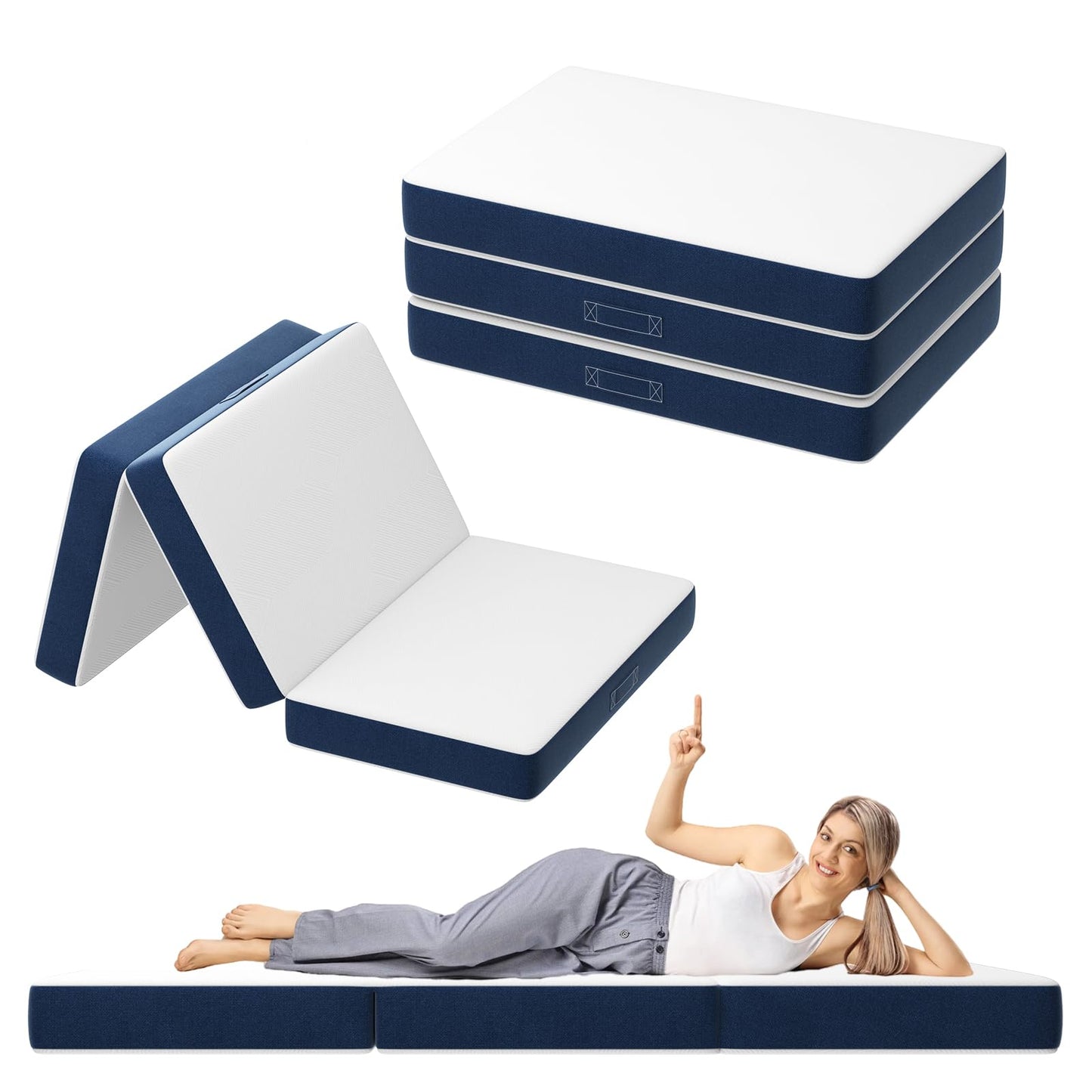 DEWINNER Folding Mattress Small Single, 75x190x10cm