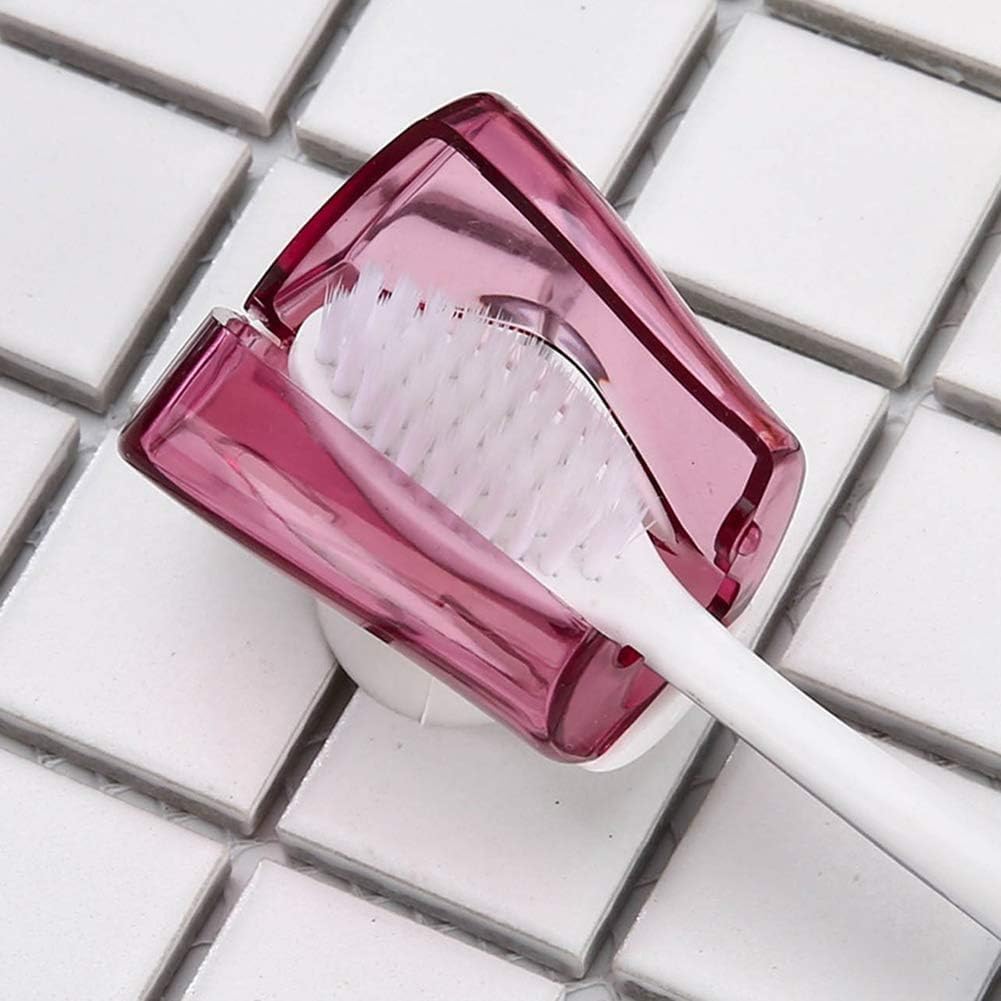 Txuolin 3Pcs Toothbrush Holder Travel Toothbrush Head Covers with Suction Cup Bathroom Wall Mount Rack Dustproof Cap Cover for Bathroom Portable