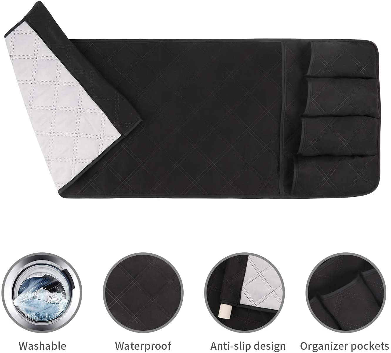 Bkrdty Armrest Storage Organizer Anti-Slip Sofa Couch Chair Armrest Organizer 90 * 33cm 5 pockets Couch Chair Organizer Holder for TV Remote Control