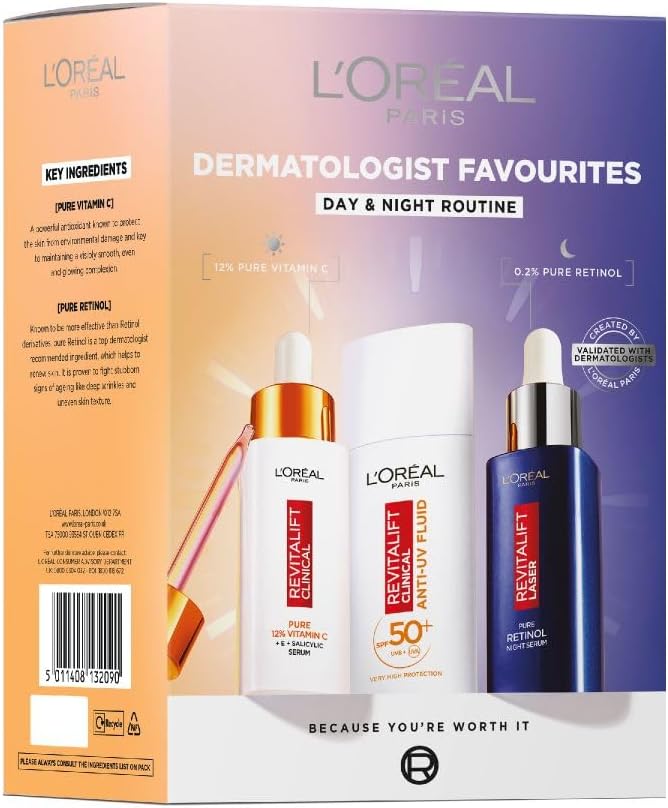 L'Oreal Paris Dermatologist Favourites Giftset, New but open, scruffy packaging