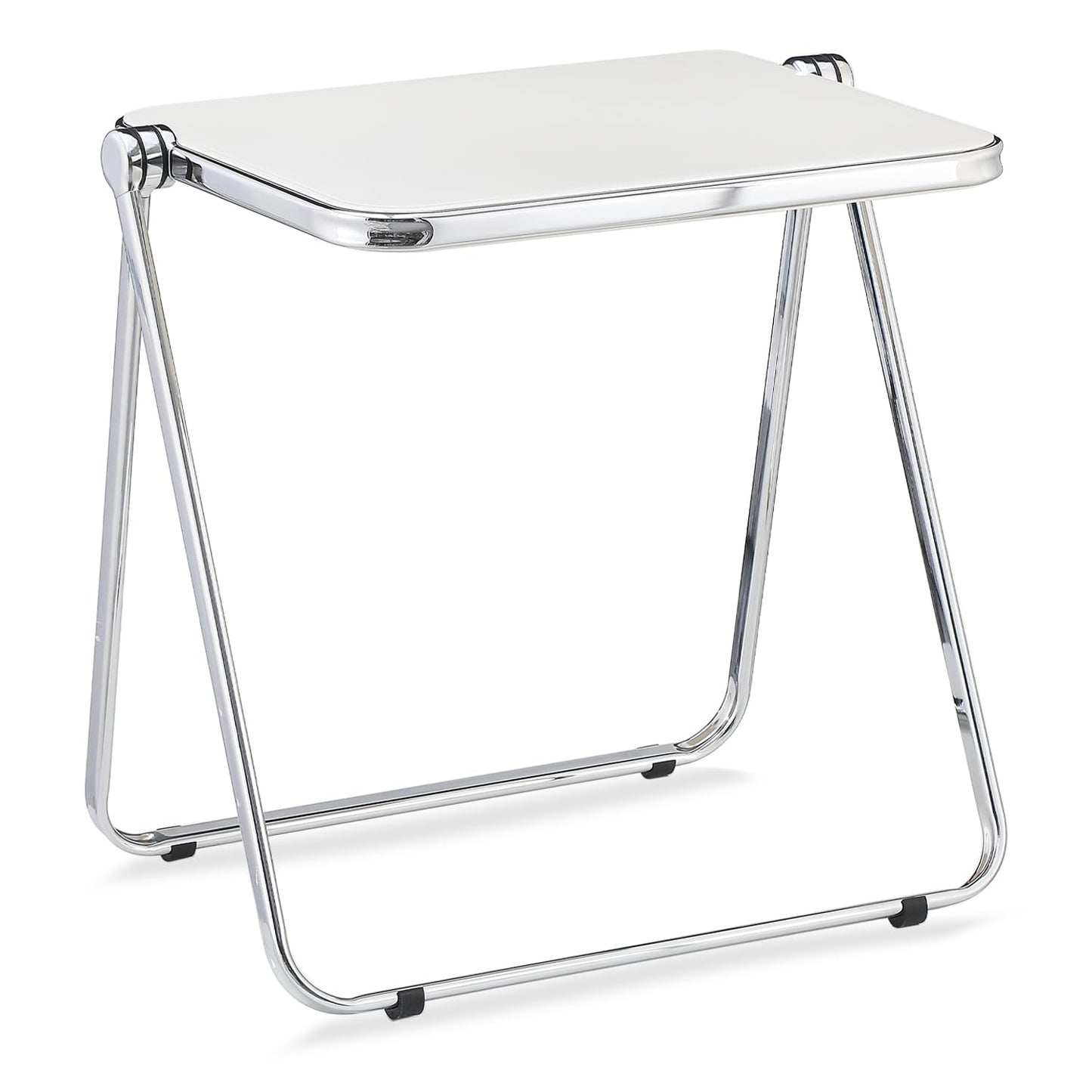 KAIHAOWIN Folding TV Tray Table Clear Acrylic Foldable Table No Assembly Required Tiny Desk for Home Office Side Table Small Computer Desk for Small