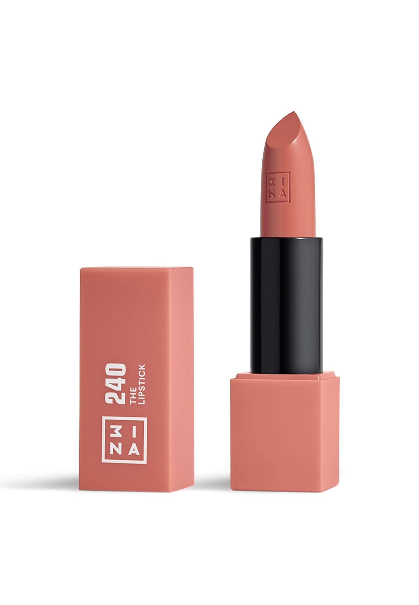 3INA MAKEUP - Vegan - The Lipstick 240 - Medium nude pink - Highly Pigmented Shades - Moisturizing Creamy Texture - Smooth Formula - Intense Color -