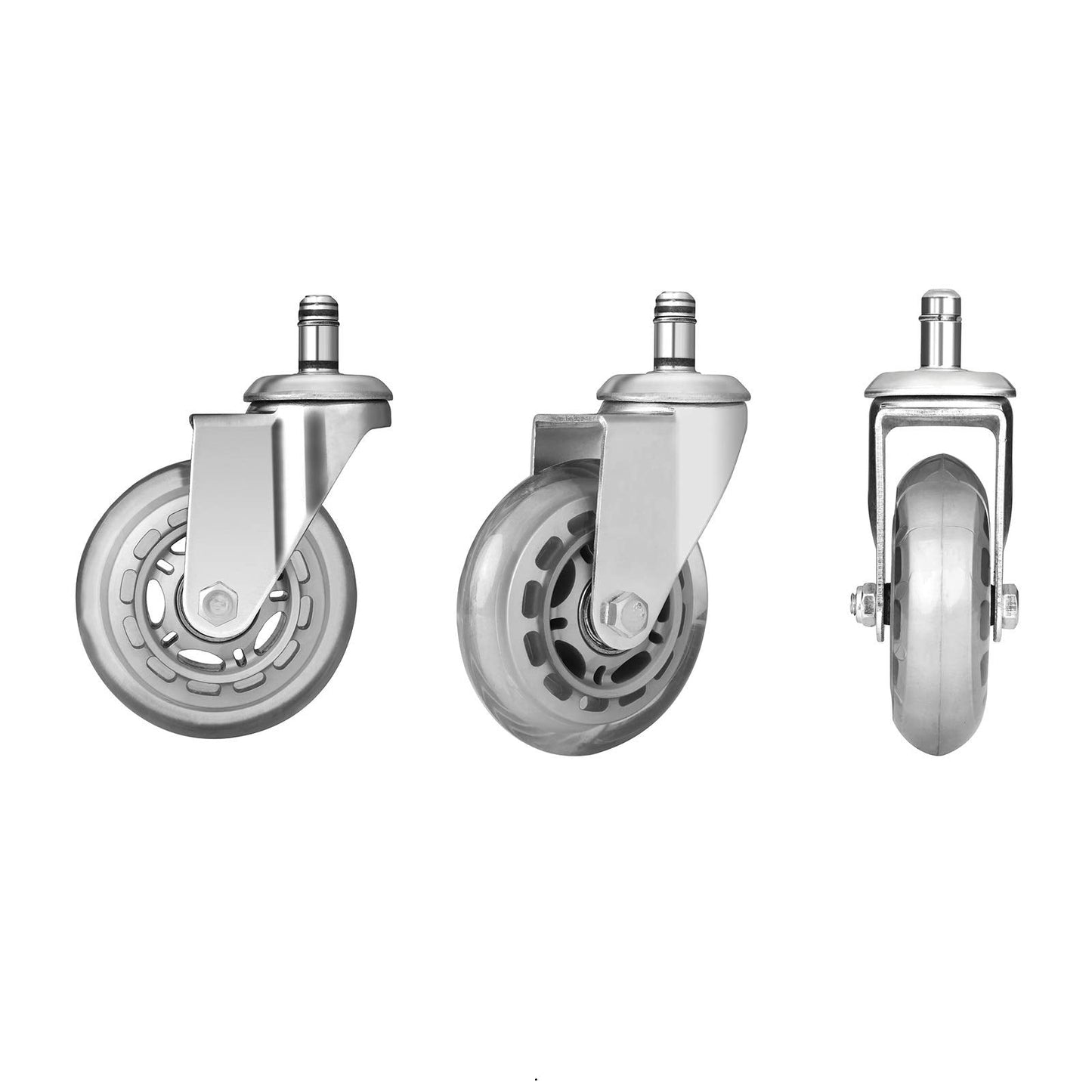 Kaleurrier Heavy Duty Caster Wheels Replacement,Premium Rubber Wheels for Office Chairs,Rolling Stools,or Drafting Chairs,Universal Rollerblade