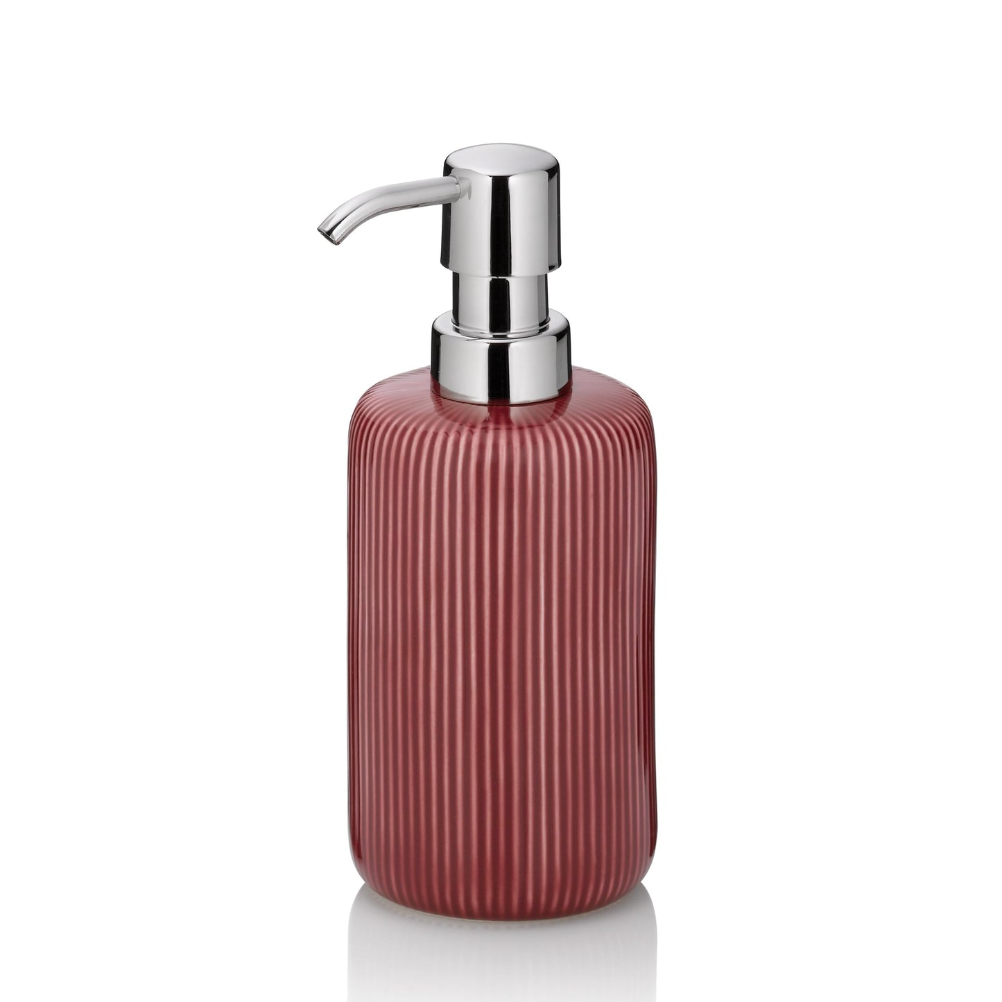 kela AVA Soap Dispenser 350 ml, Red, Ceramic, Pump Bottle, Refillable Dishwashing Liquid Dispenser, Shiny