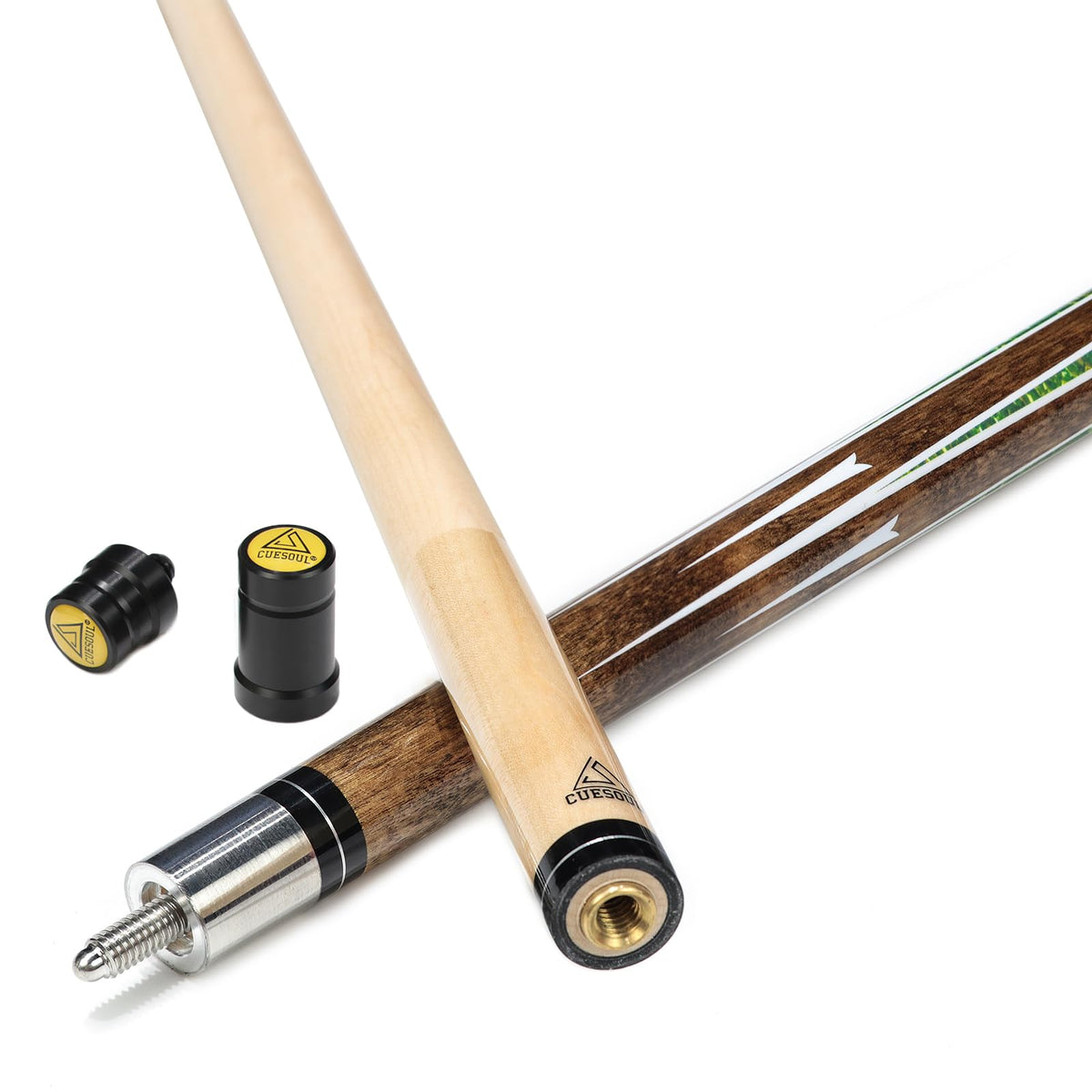 CUESOUL 58 Inch 19 Oz 1/2 Jointed Maple Billiard Pool Cue (CSTB001)