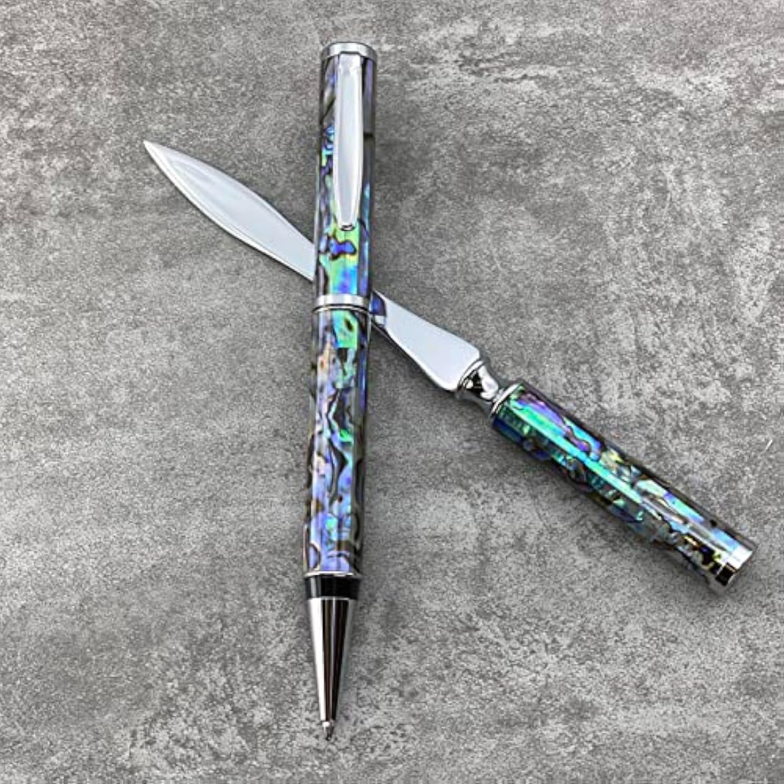 LACHIEVA LUX Luxury Abalone Shell Ballpoint Pen & Letter Opener Set, Unique Gift for Men & Women, Great for Christmas and Special Occasions