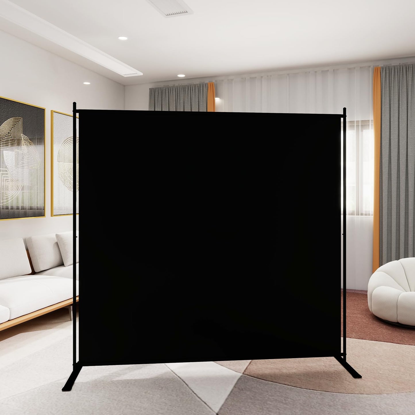 T&Jero 1-Panel Folding Room Divider, 6ft Tall Portable Privacy Screen Wall for Home and Office, Modern Freestanding Partition Separator for Bedroom,