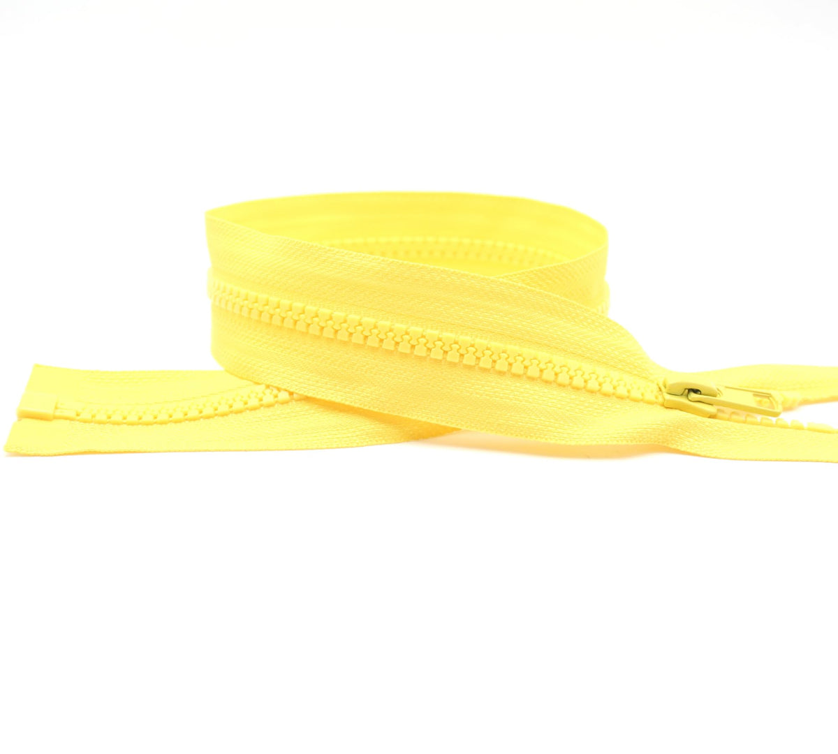 DOJA Barcelona | Open Zip Jacket | Pack 10 | 50 cm | Number 5 | Yellow | Zips by the Metre for Sewing | Zips for Jackets, Trousers, Bag, Jeans, Coat