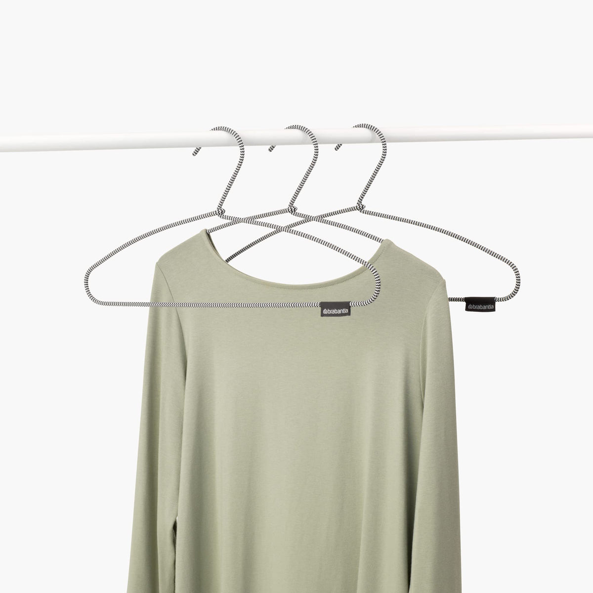 Brabantia - Clothes Hanger - Non-Skid Fabric Coating - Fabric Coat Hanger - Space Saving Organiser - Soft-Touch Wardrobe Accessory