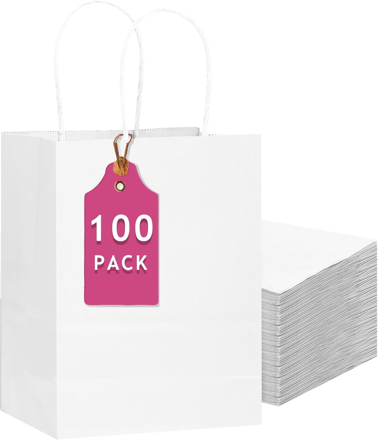 Gcardist 100-Packs White Gift Bags Large (33x26x13cm) New but open, scruffy box