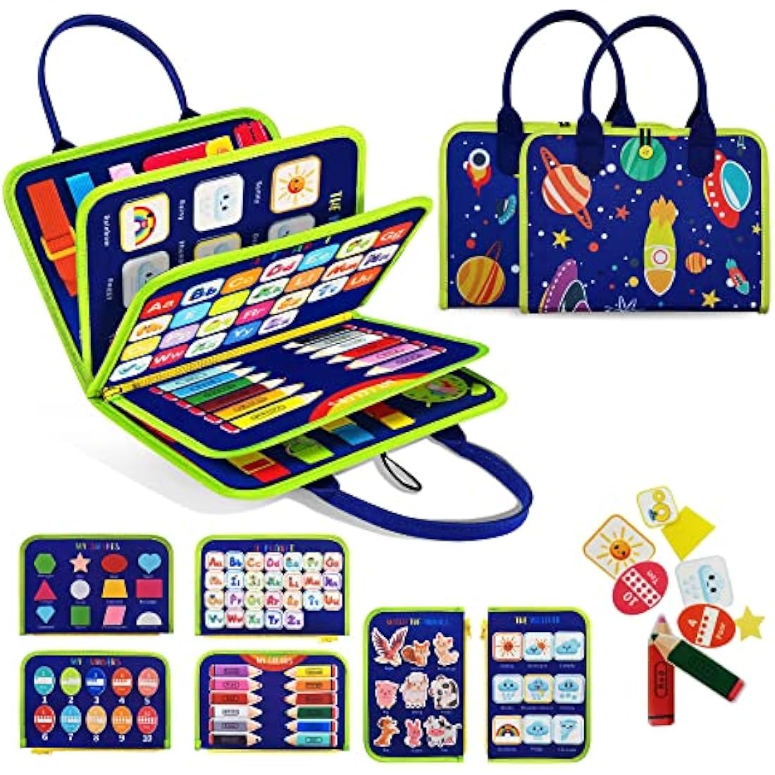 TenFans Busy Board - Montessori Toys for 1 2 3 4 Years Old - Sensory Toys for Autism - Toddler Toys Gift for Boys & Girls Learning Fine Motor Skills