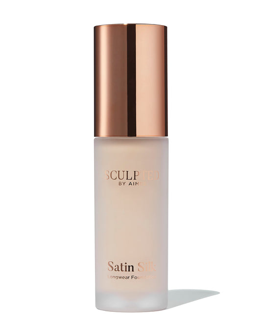 Satin Silk Longwear Foundation from Sculpted by Aimee (Fair Golden 2.75) - Lightweight, Hydrating & Buildable High Coverage, Sweat-Resistant