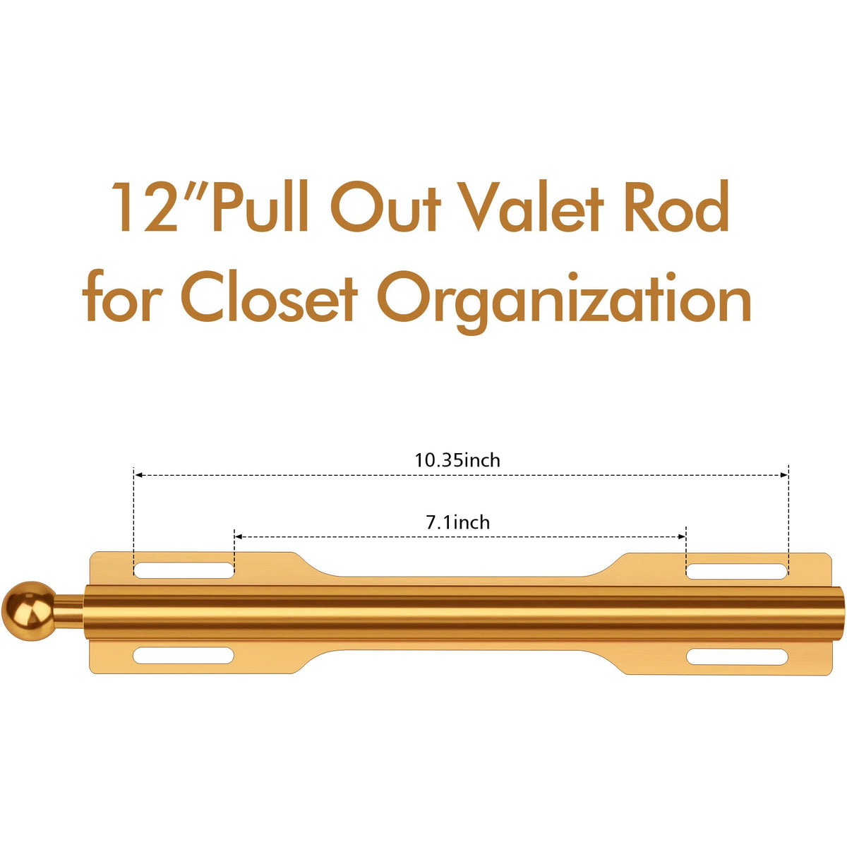 FIRJOY Valet Rod for Closet Pull Out (Gold)