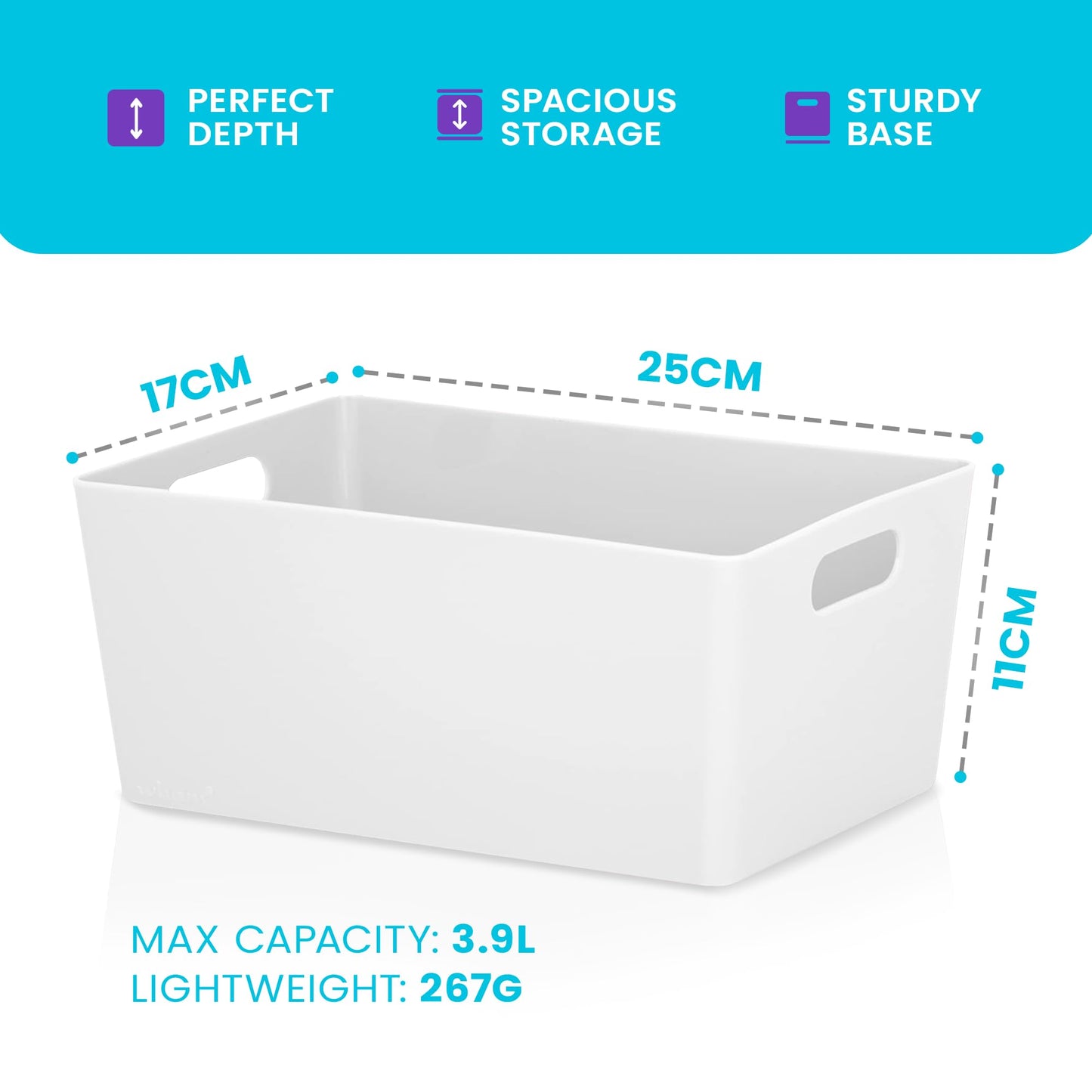 Niftii Storage Boxes | Kitchen Storage & Organisation Baskets 5-Pack 3.9L