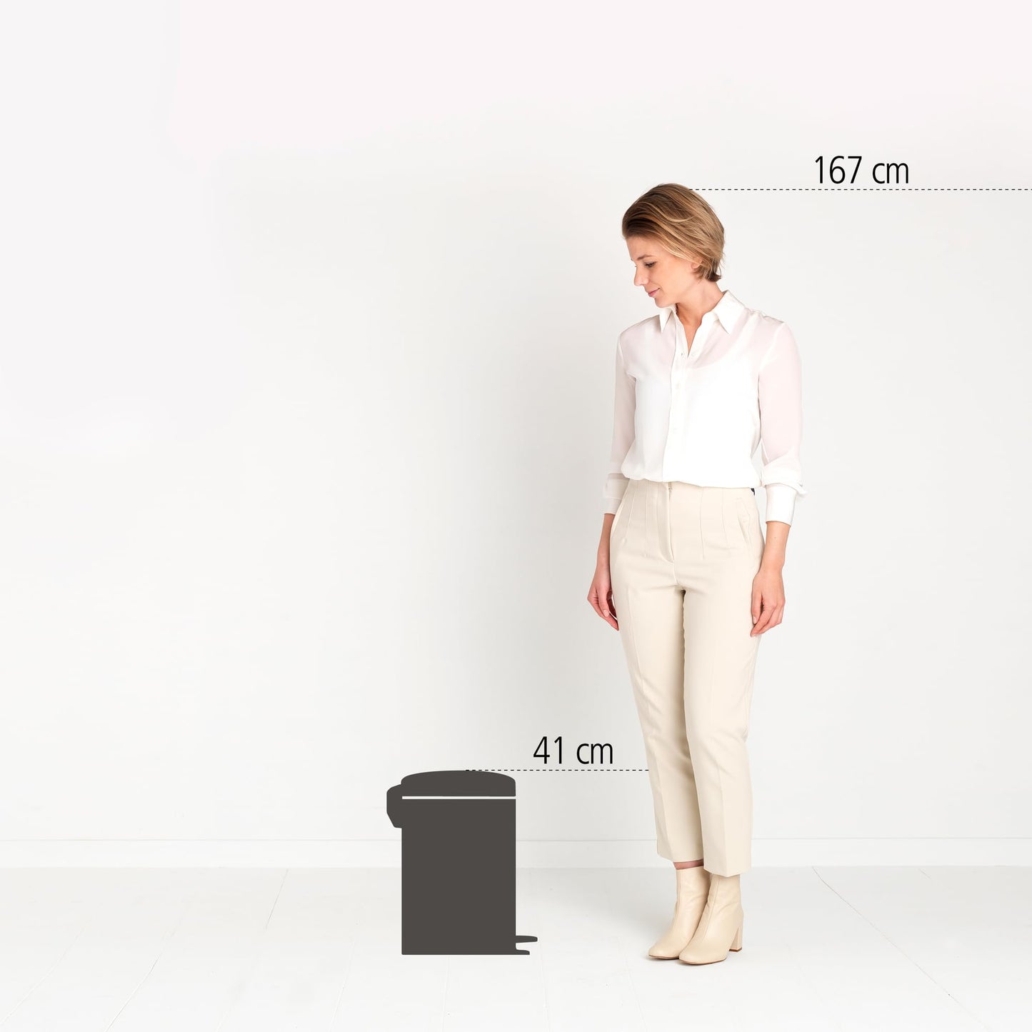 Brabantia 111969 Pedal Bin newIcon with Plastic Inner Bucket, 12 Litre - White
