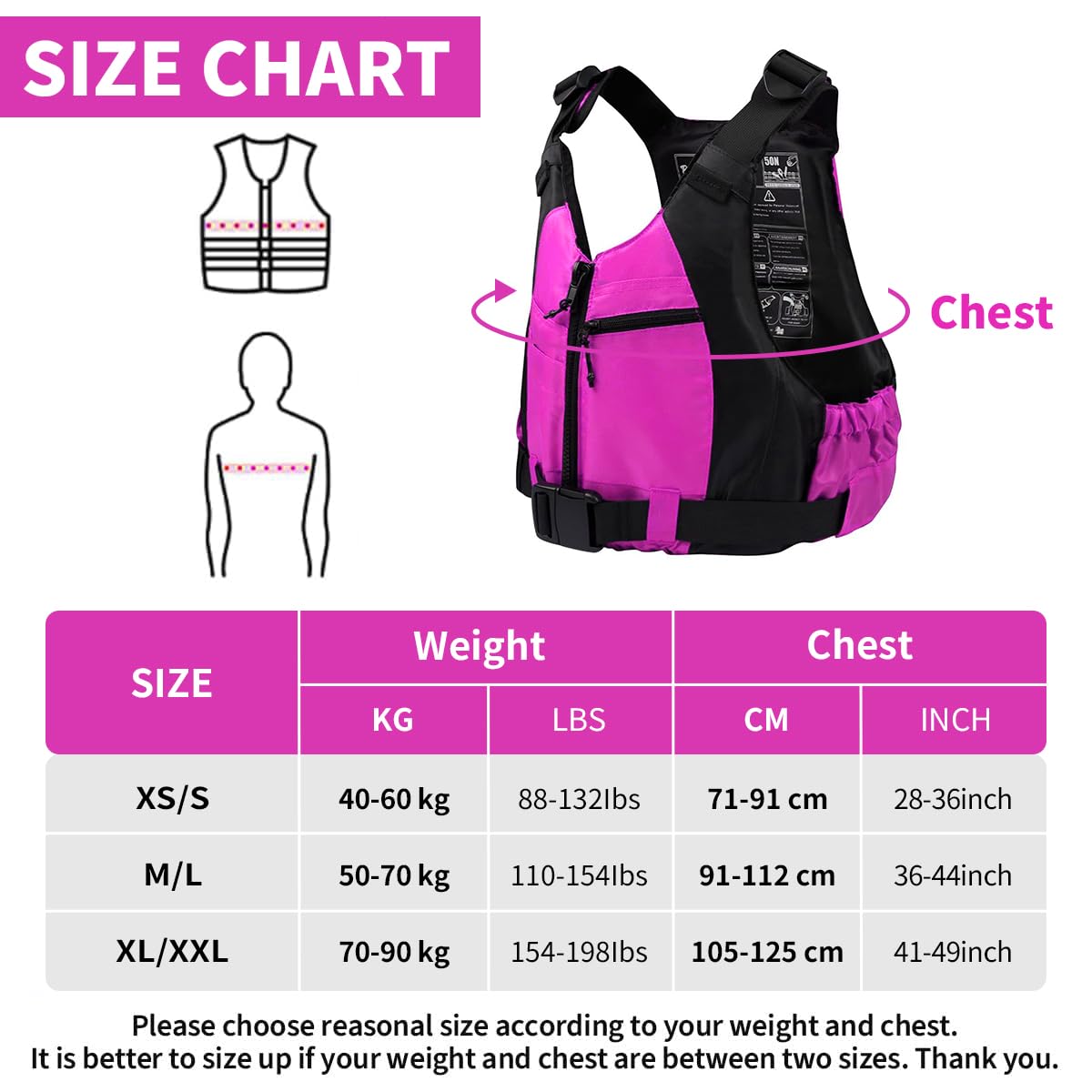 Owntop Buoyancy Aids Adults, Adjustable Buoyancy Jacket Unisex, Swim Vest with Pockets and Crotch Strap for Paddleboarding Kayaking Fishing