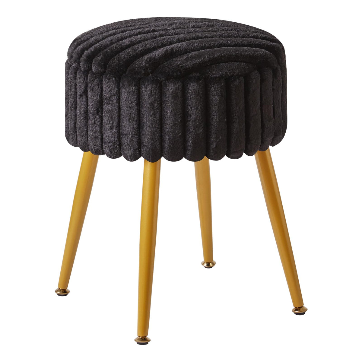 Aibiju Dressing Table Stool with Storage, Footrest Stool, Makeup Vanity Chair with 4 Metal Legs, with Anti-Slip Feet, for Makeup Room, Bedroom