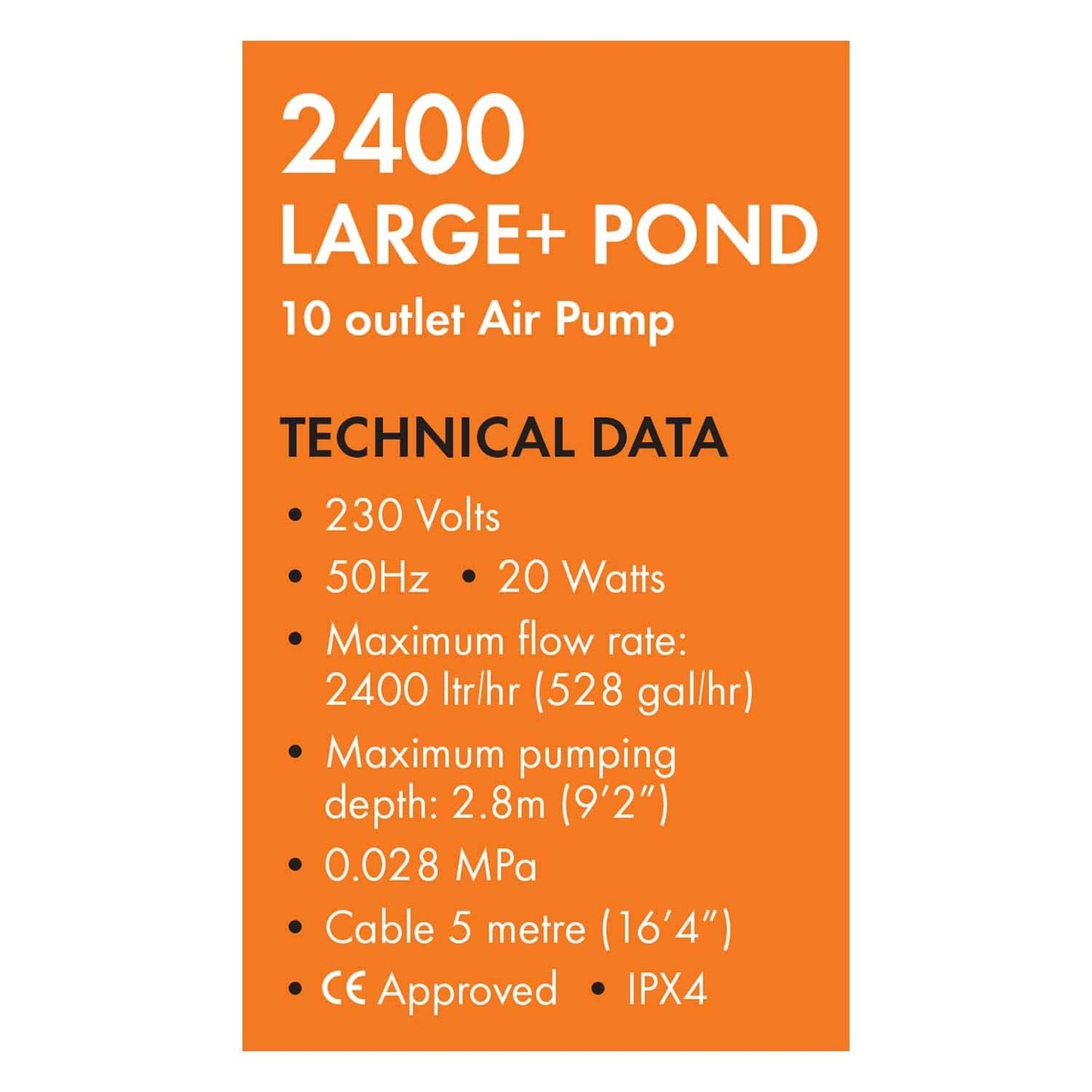 Blagdon Pond Oxygenator 2400, 10 Outlet Air Pump for Ponds Up to 15,000 Litres (Koi Ponds Up to 7,500 Litres), Suitable for Aeration and Oxygenation