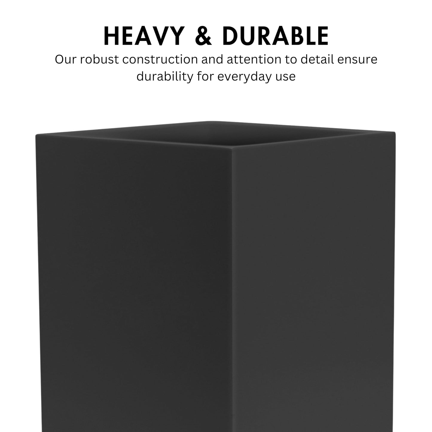 YEW DESIGN Matte Black Square Small Trash Can, 2 Gallons / 7.5L Garbage Can, Waste Basket for Home, Bathrooms, Office, Under Desk, Bedroom