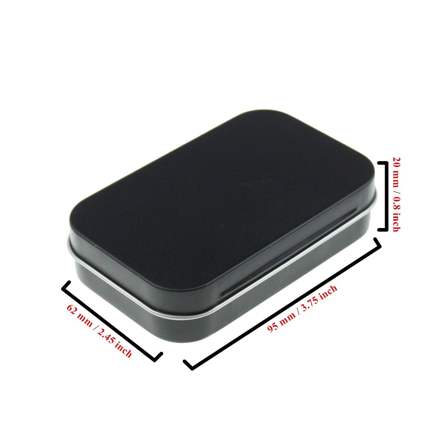 Goodma 20 Pieces Rectangular Metal Empty Hinged Tins Containers, Black