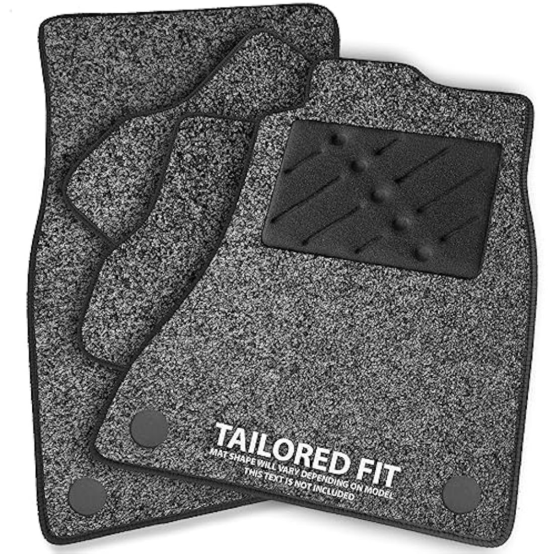 Car Mats FOR Nissan Qashqai 2nd Gen 2014-2021 Anthracite Carpet - Black Ribbed Trim - Black Rectangle Heel Pad [SAPP-1548]