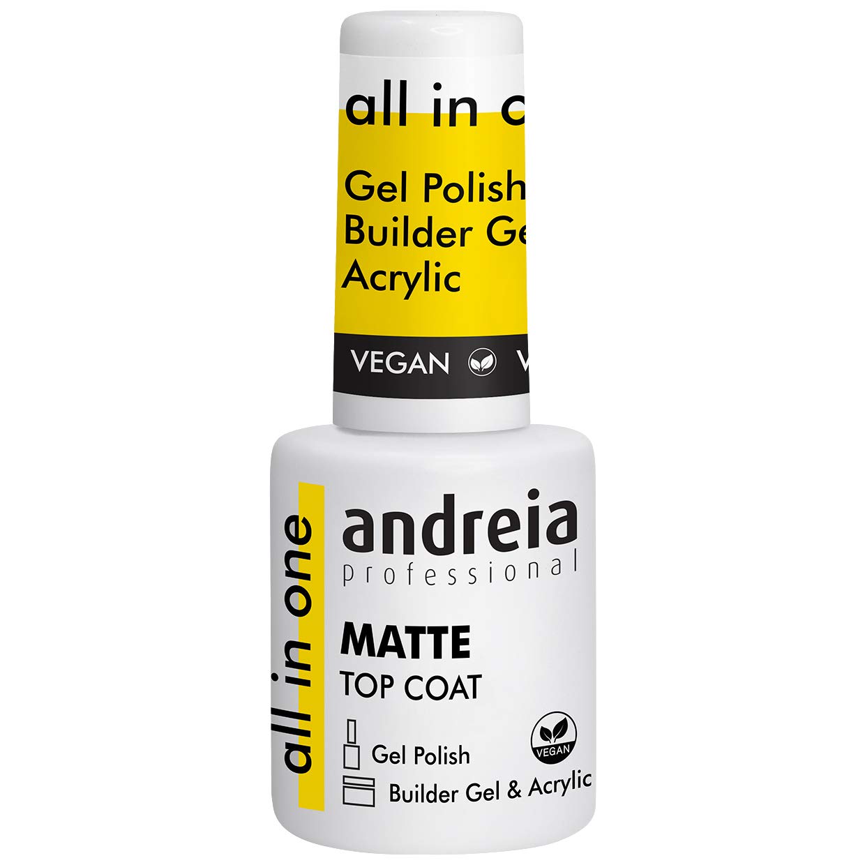 Andreia Professional Matte Top Coat Gel Polish - Soak Off Chip Resistant Matte Finish Gel Nail Polish for Top Coat - All in One for Builder Gel and