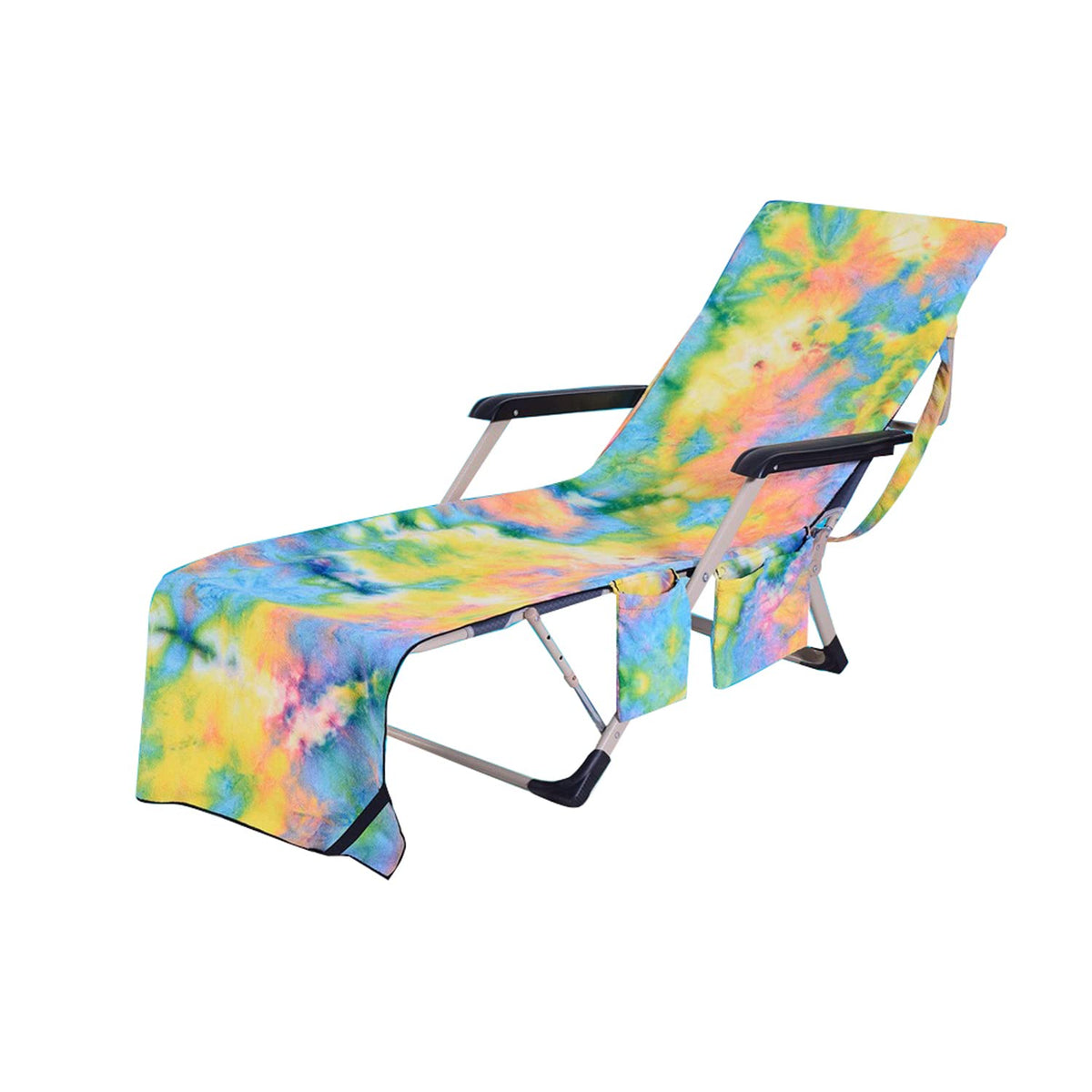 LIKEUDO Portable Pool Beach Sun Lounger Cover Pockets Microfiber Towel Travel Lounge Chair Cover Towels Sunbed Pockets Microfiber Towel Quick Dry