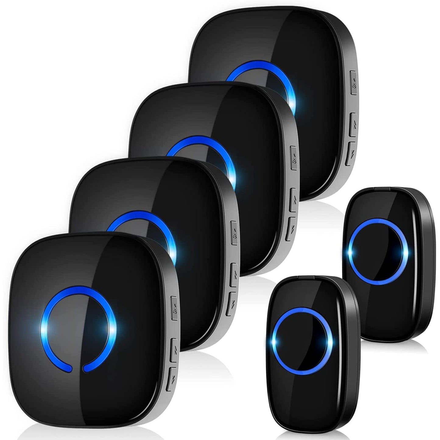 Wireless Doorbell 4 Receivers and 2 Waterproof Push Button, Plug in Door Bells Wireless Cordless 1300FT Range, 5 Volume & 58 Ringtones, Door Entry