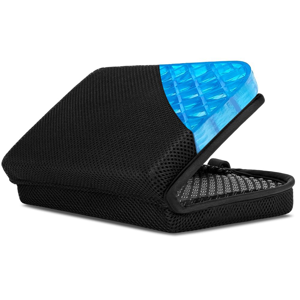 Jerylota Gel Seat Cushion – Portable Airplane Seat Cushion – Gel Grid Design for Ultimate Seating Comfort – Foldable Cushion for Airplane Seats