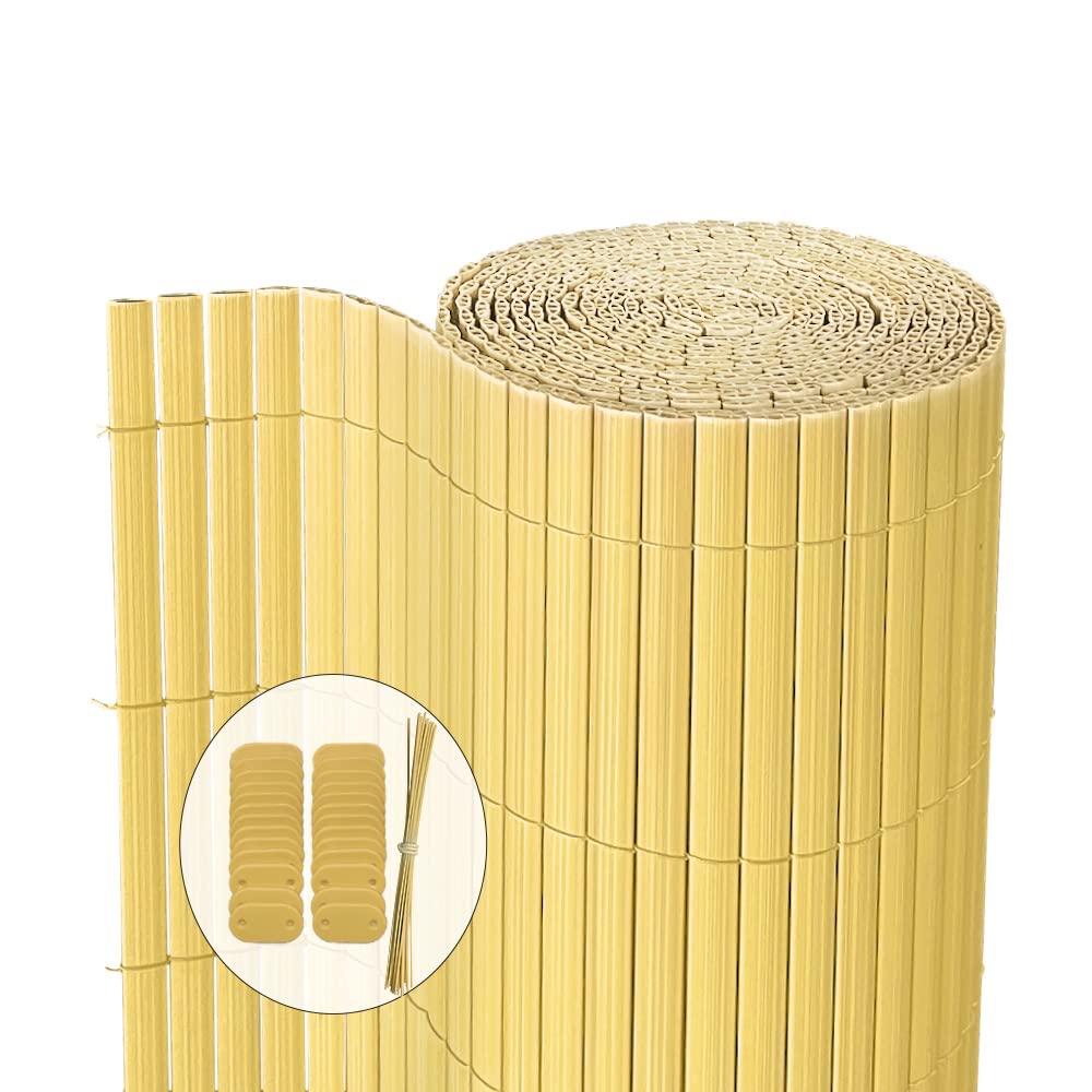VOUNOT PVC Privacy Screening Fence 80 x 500 cm, Double Reinforced Struts Privacy Protection for Garden, Balcony and Terrace, Wind and Sun Protection