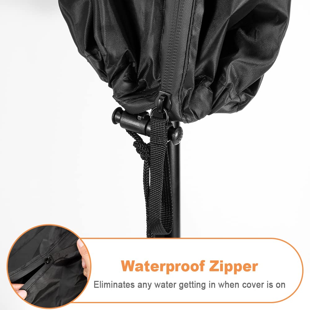 Fageny Premium Waterproof Rotary Line Cover with Full Length Zipper, Outdoor Dryer Cover for Rotary Airer, Universal Fit (Black, 165x16x16cm)