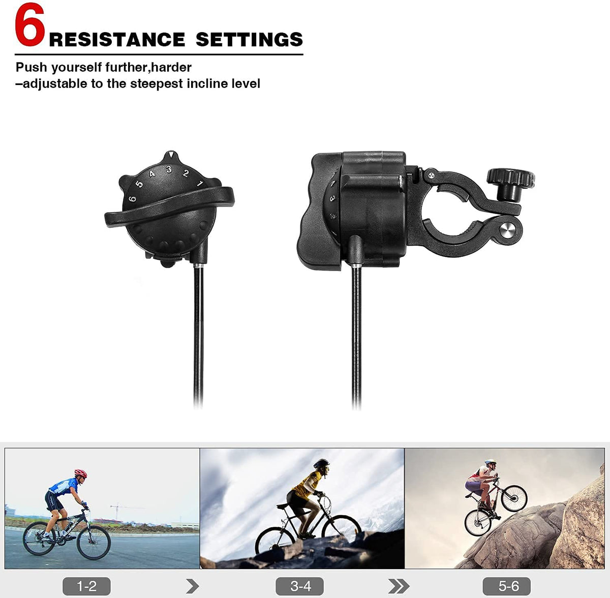 Turbo Trainer, Sportneer Bike Trainer with 6 Resistance Settings for Indoor Bike Trainer Stand Steel Bicycle Exercise Magnetic Stand with Noise