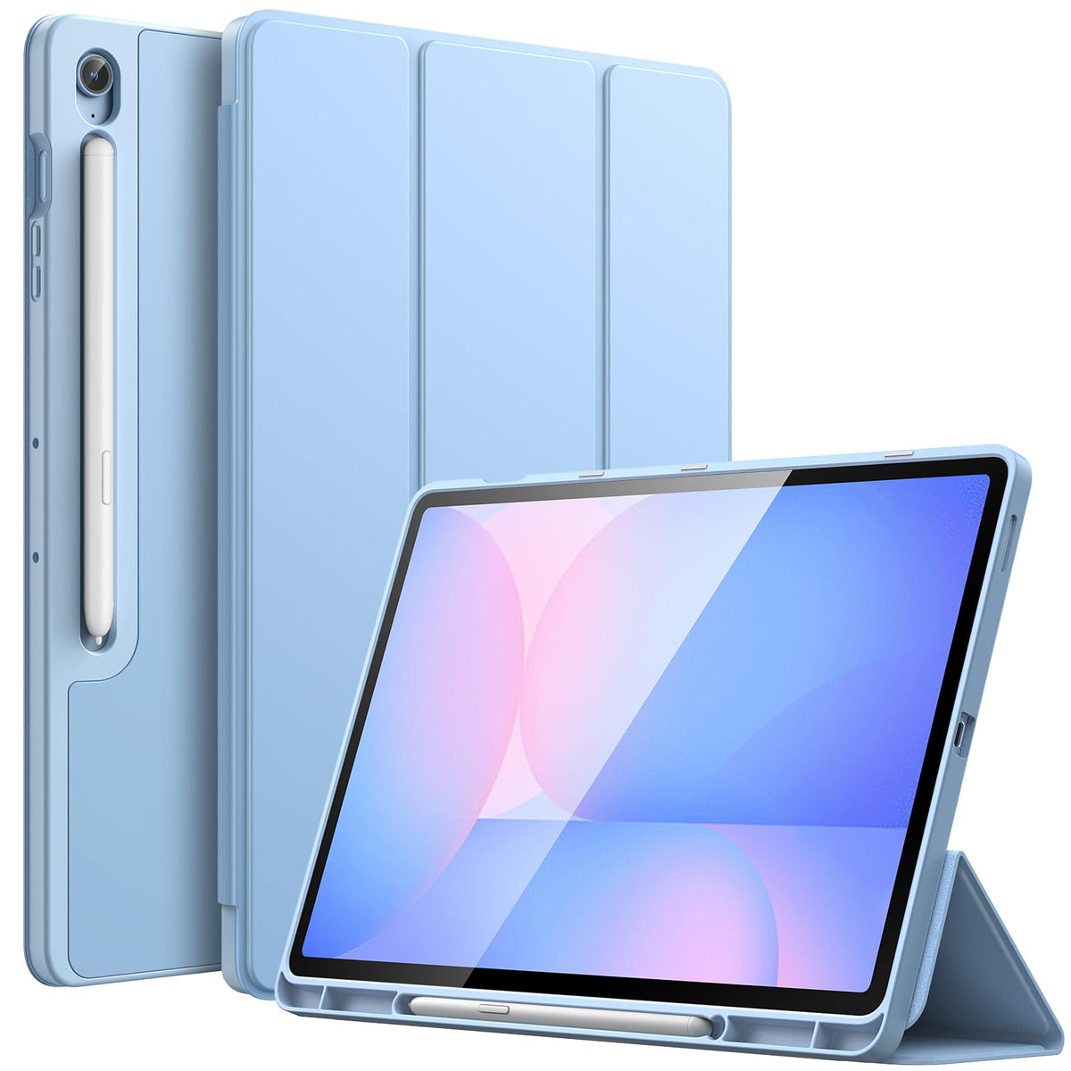 JETech Case for Samsung Galaxy Tab S10 FE Plus/S10 FE+ 13.1-Inch with S Pen Holder, Soft TPU Tri-Fold Stand Protective Tablet Cover, Support S Pen